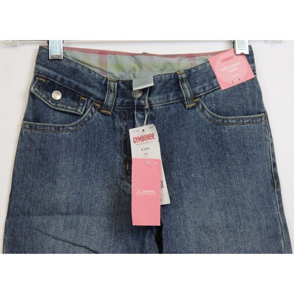 NEW 2007 Gymboree Spring Rainbow Denim Jeans Flower Embroidery Flared Girls 6 + - Picture 3 of 7
